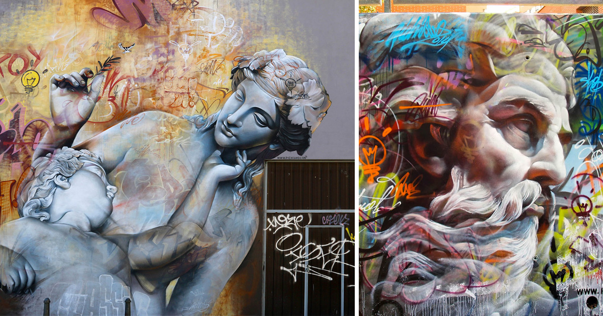 Uma Dupla De Grafiteiros Misturou Arte Urbana E Mitologia Grega. E O Resultado Foi Incrível.