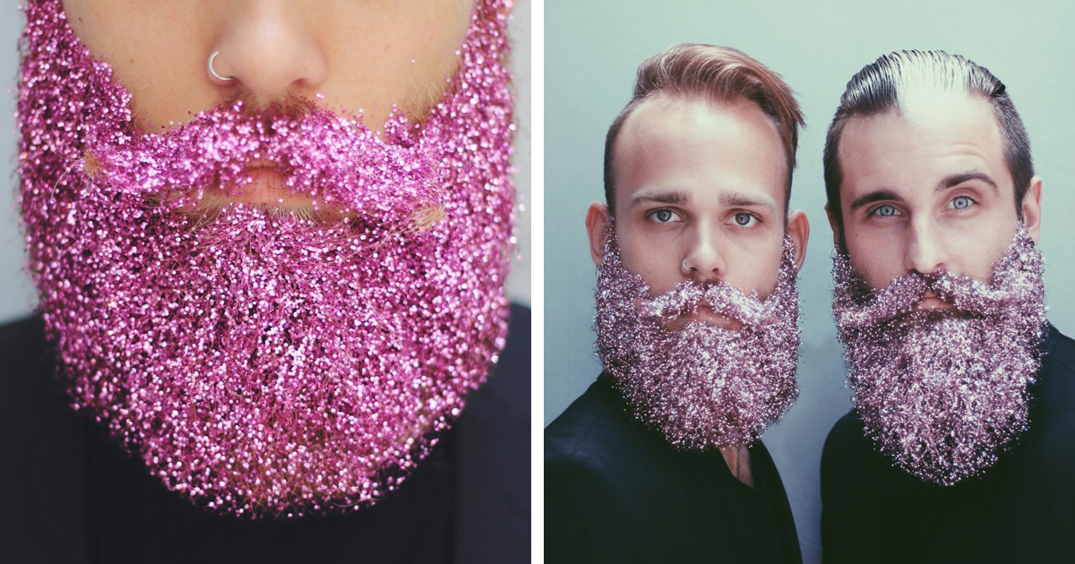 Homens Estão Cobrindo Suas Barbas Com Glitter Para O Natal