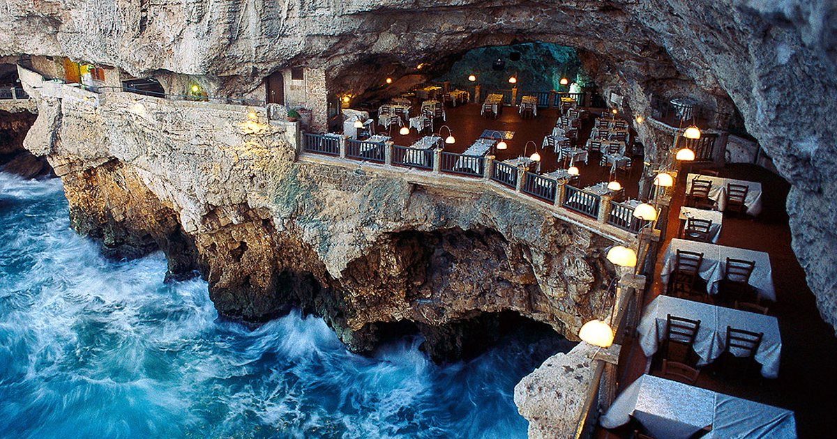 Restaurante Construído Dentro De Caverna Na Itália Tem Vistas Deslumbrantes