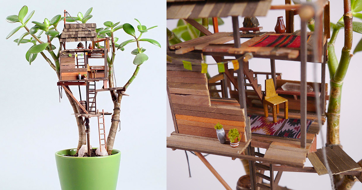 Confira Estas Miniaturas De Casas Na Árvore