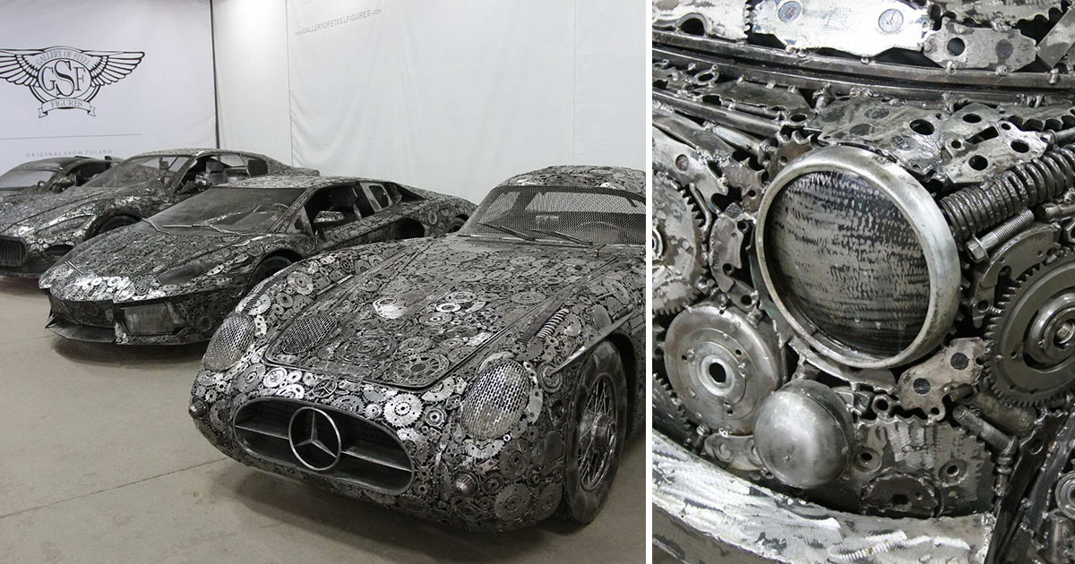 50 Artistas Visitaram Um Ferro-Velho Polonês Para Criar Uma Coleção De Carros Reciclados De Metal
