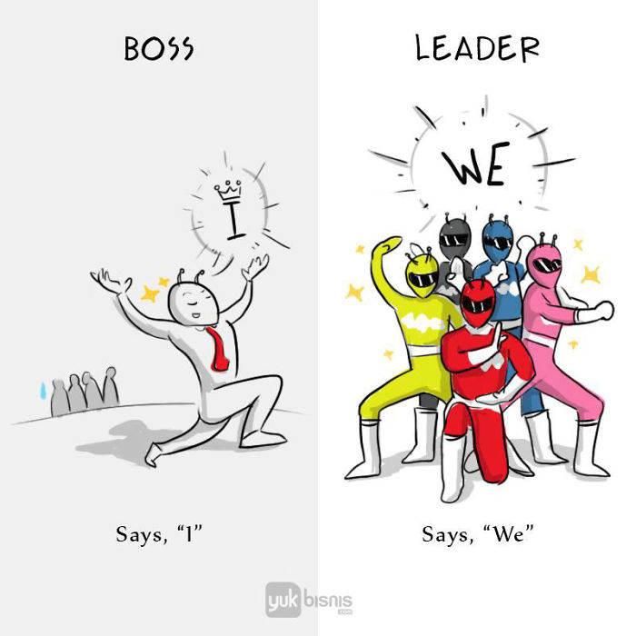 8 diferenças entre um chefe e um líder revelados em ilustrações simples