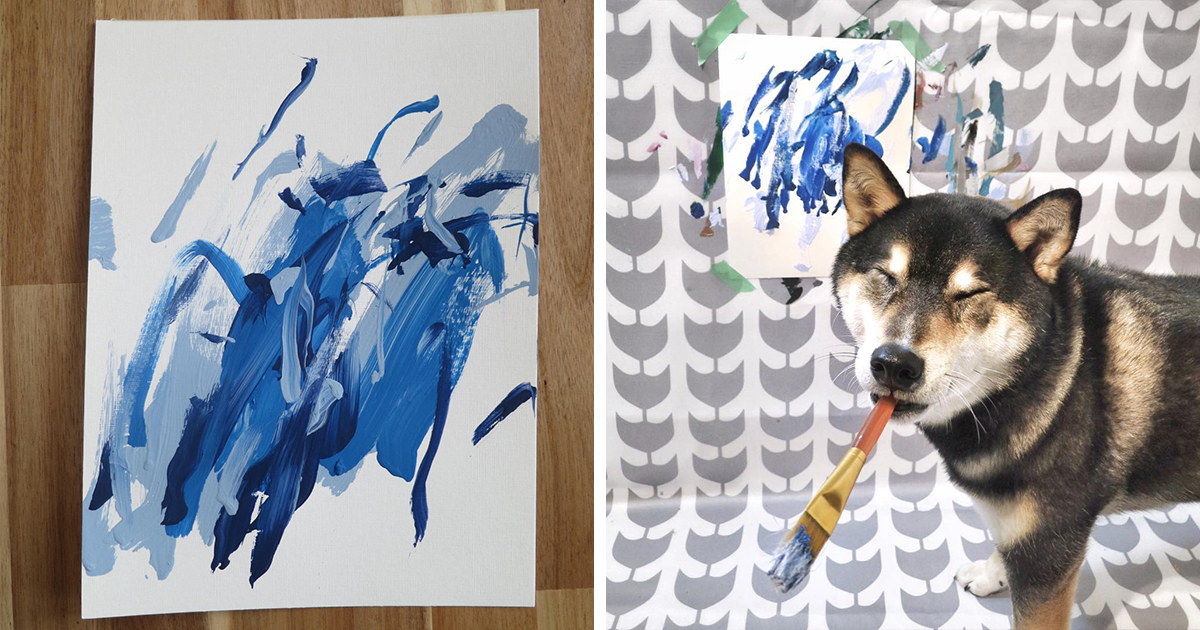 Dono ensina seu cão a pintar, e vende cada uma de suas pinturas por 5 mil dólares