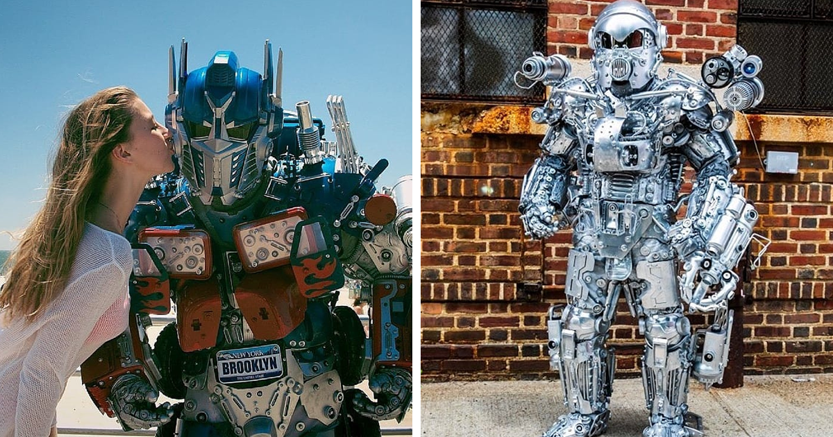 Artista constrói fantasias de robô em tamanho real, e cada uma pode levar até 500 horas para ficar pronta