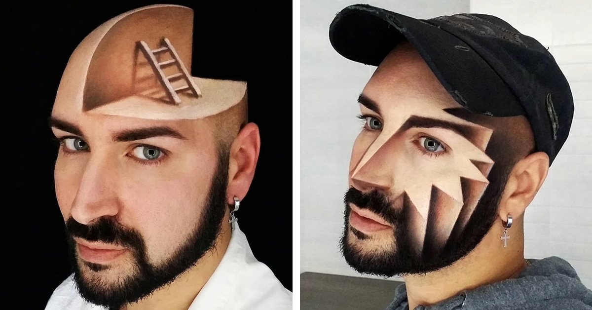 Artista usa maquiagem para transformar seu rosto em ilusões de ótica 3D incríveis