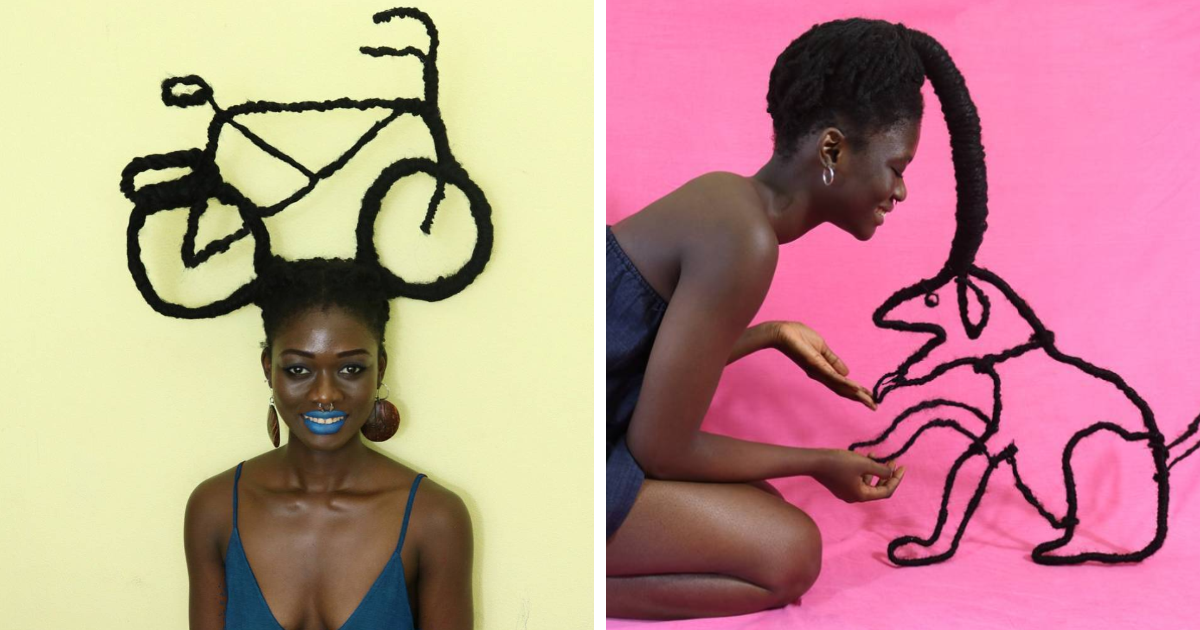 Artista e estilista marfinense transforma seu cabelo em esculturas incríveis