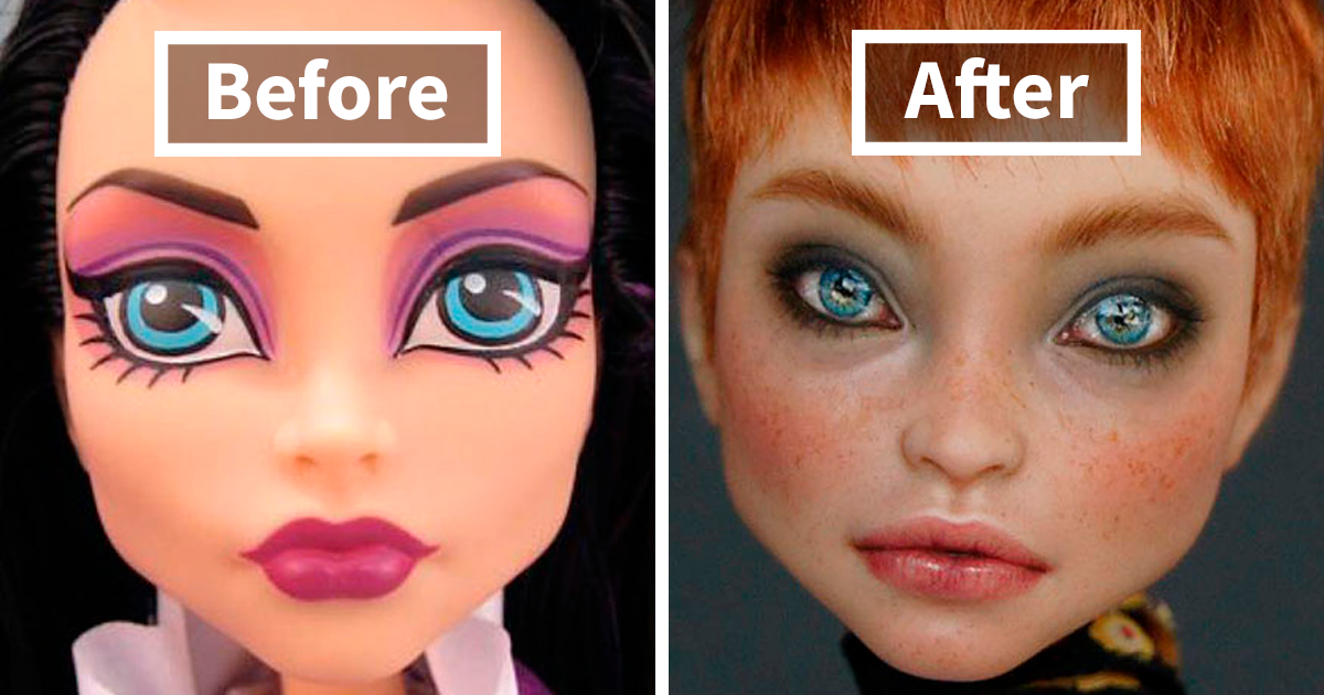 Artista ucraniana remove maquiagem de bonecas para dar a elas um visual “realista”, e o resultado é muito melhor