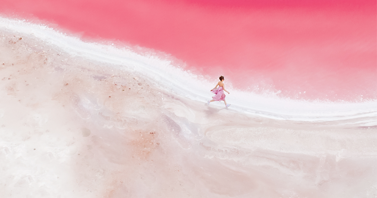 A magia da Pink Lake na Austrália capturada de uma forma sonhadora