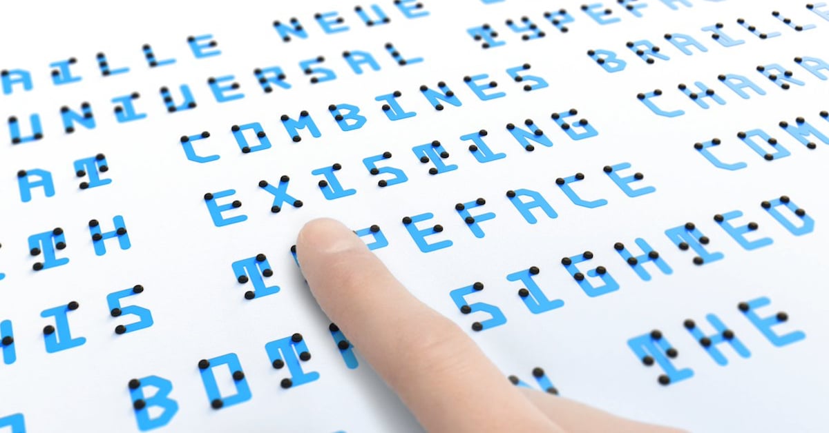 Novo tipo de letra genial combina o Braille tocável com as letras visíveis
