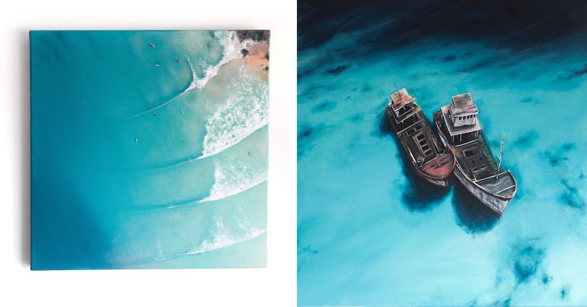 Estas etéreas pinturas do oceano celebram a tranquila beleza do mar infinito