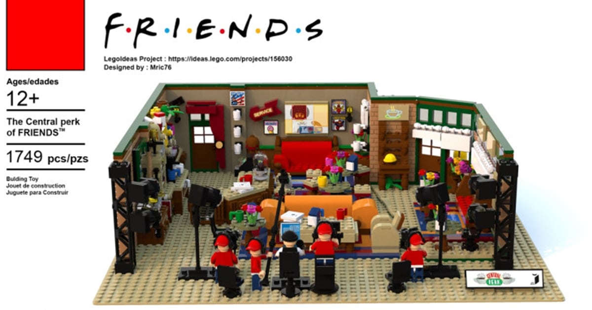 Designer usa 1.750 peças de LEGO para recriar a famosa cafeteria Central Perk de “Friends”