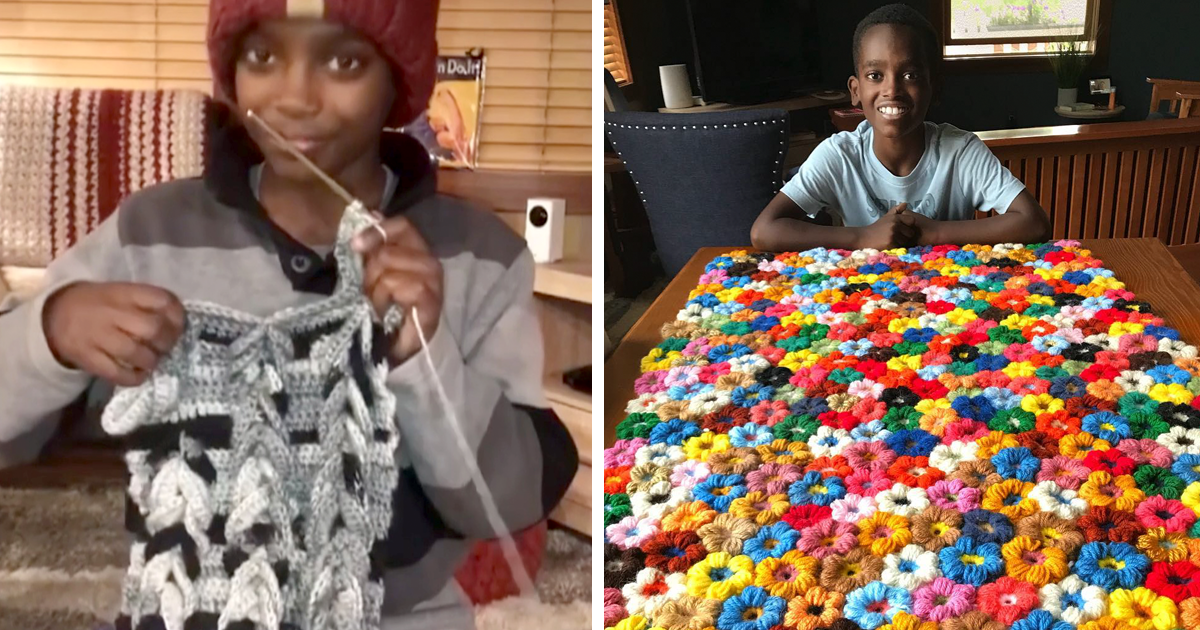 Este menino de 11 anos aprendeu a fazer crochê aos 5 anos e agora é chamado de prodígio do crochê