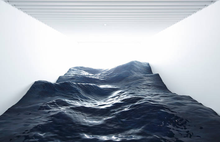 Instalação japonesa brinca com a instabilidade da percepção humana ao reproduzir ondulação oceânica