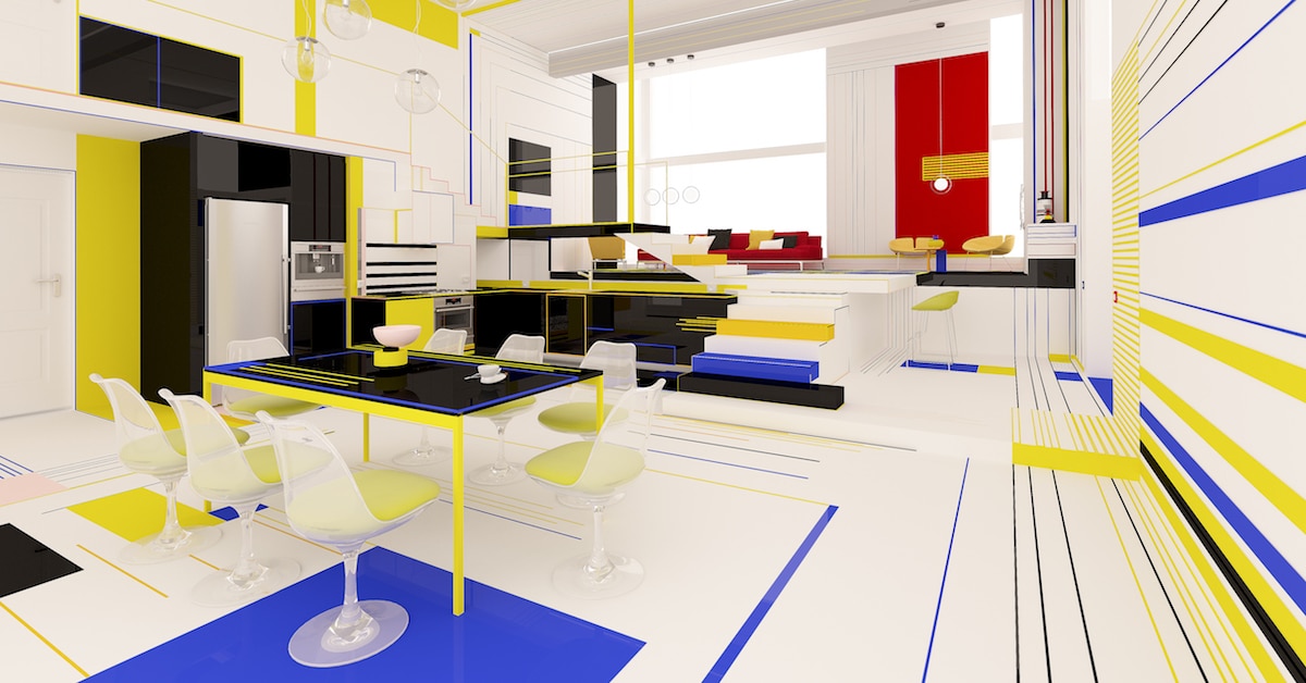 Este apartamento moderno imagina como seria viver dentro de uma pintura de Mondrian