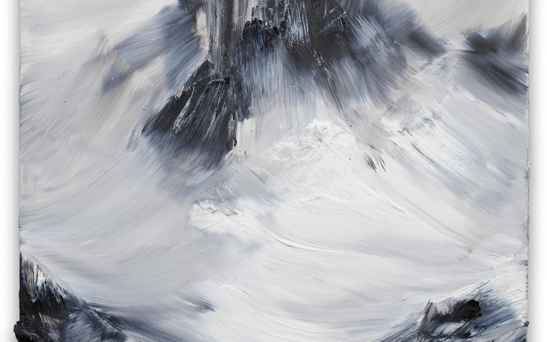 Montanhas em pinturas texturizadas através da técnica de impasto