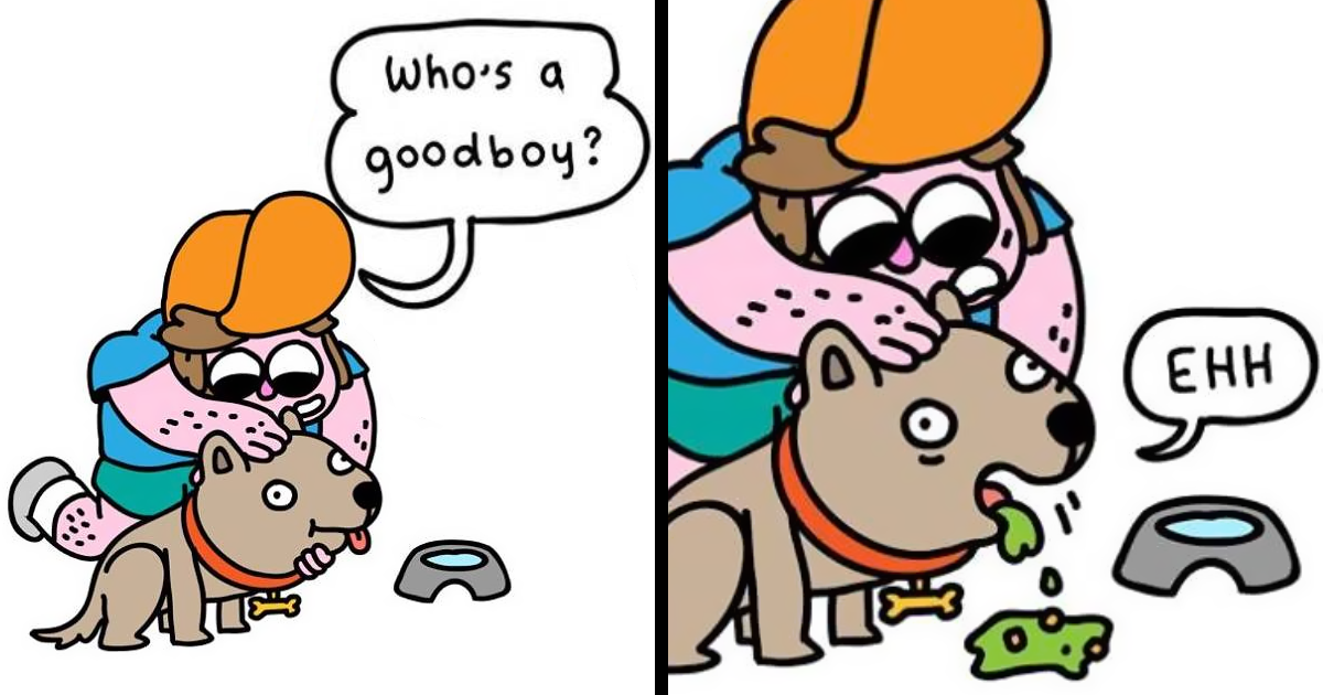 8 quadrinhos divertidos que mostram como é viver com um cachorro
