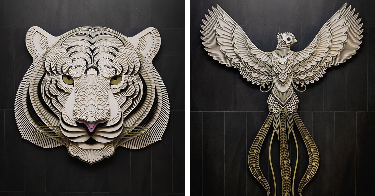 Artista impressiona com suas esculturas 3D de animais feitas com madeira
