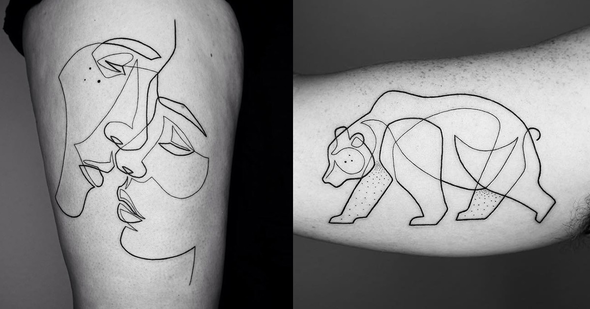 10 ideias de tatuagens minimalistas feitas com uma única linha