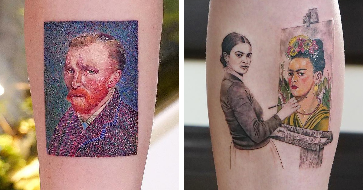 Tatuador recria as maiores pinturas da história da arte na pele de seus clientes