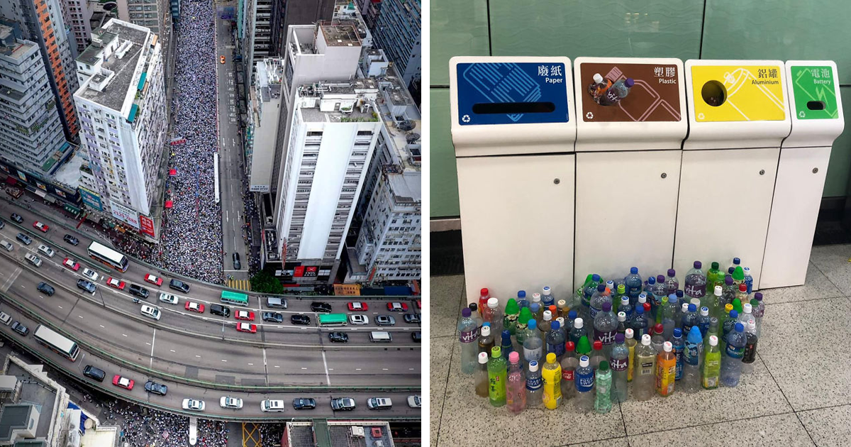 14 fotos dos protestos em massa em Hong Kong que ilustram a disciplina e o respeito da população