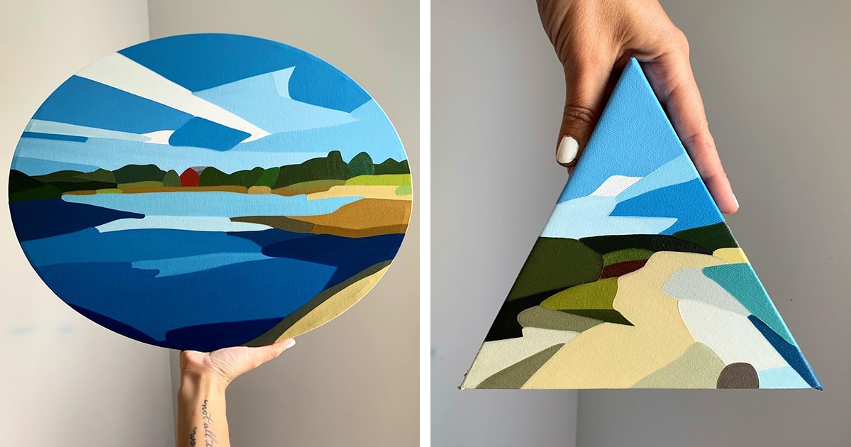 Esta artista reinventa praias belas como paisagens abstratas e vibrantes