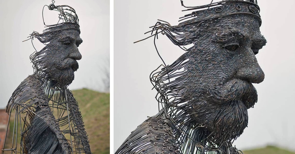 Escultor usa fios de metal para “desenhar” retratos de figuras históricas