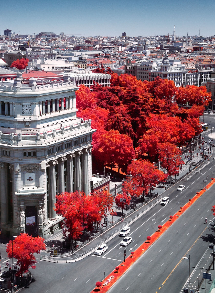 Fotografia infravermelha evidencia a beleza de Madrid