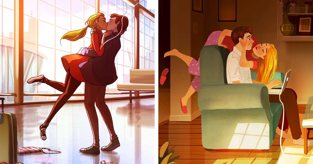 15 ilustrações encantadoras que capturam os momentos cotidianos de amor entre casais