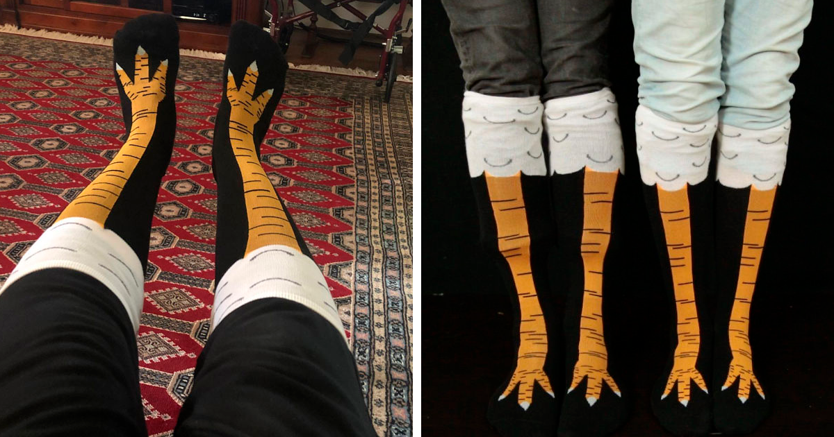Estas meias de pernas de frango são hilárias e estão fazendo o maior sucesso