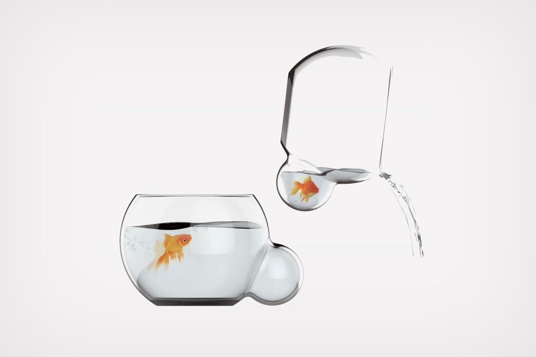 Um aquário que permite trocar a água sem desalojar o peixe