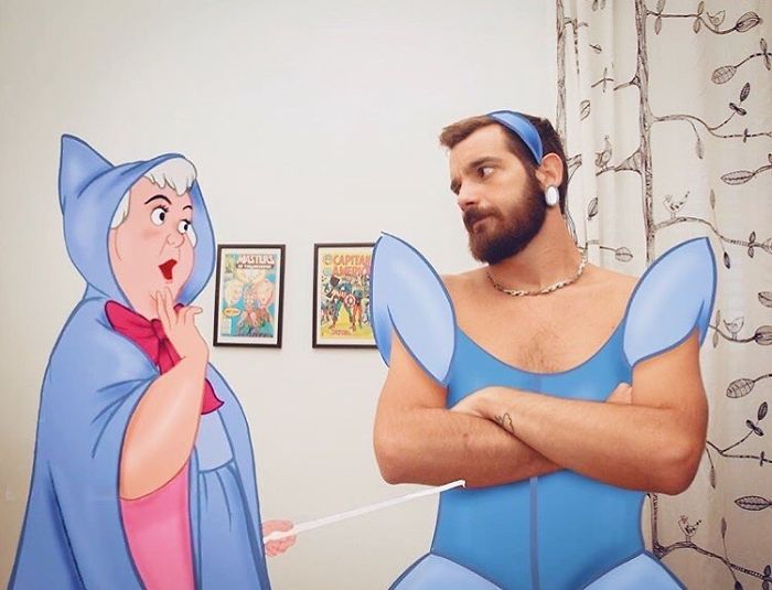 30 photoshops engraçados deste artista se divertindo em aventuras com personagens da Disney