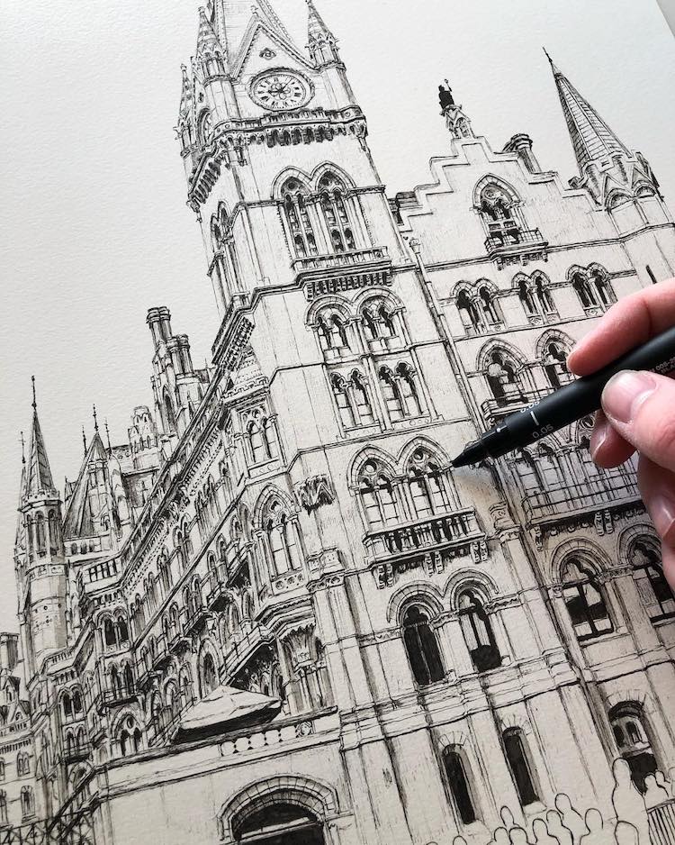 Desenhos Da Arquitetura Gótica Capturam A Beleza De Construções Europeias