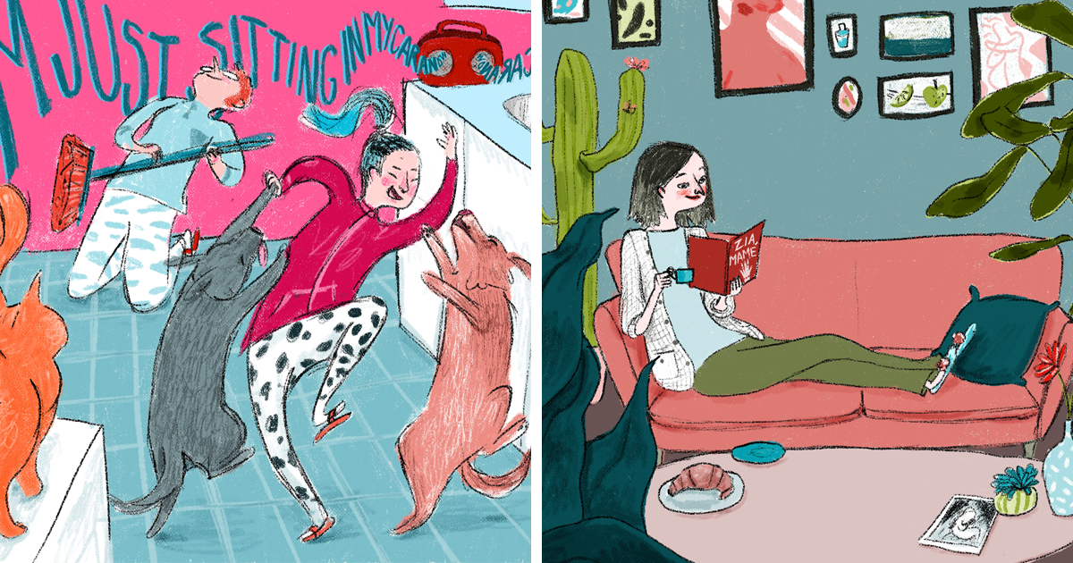 12 Ilustrações De Momentos Que Deixaram As Pessoas Felizes Na Quarentena