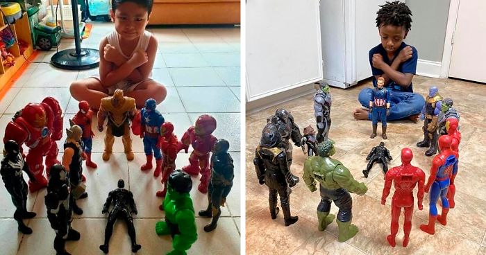 Estas Crianças Estão Homenageando O Pantera Negra Com Memoriais De Brinquedos De Ação